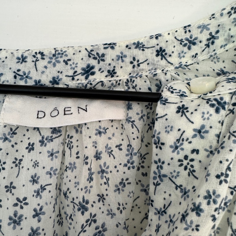 Dôen The Jane Blouse, Tiny Blue Floral Print